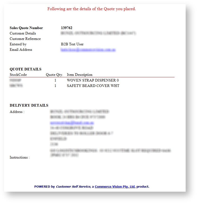 Example of system default email template