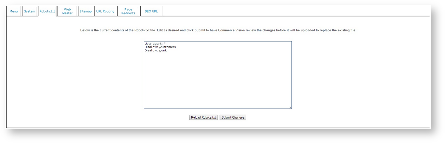 Robots.txt file maintenance