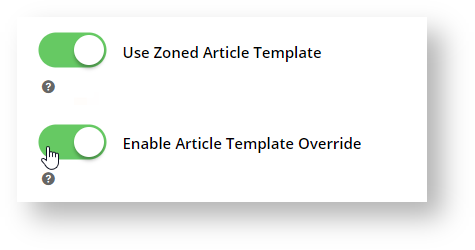 Article Template Settings in the CMS